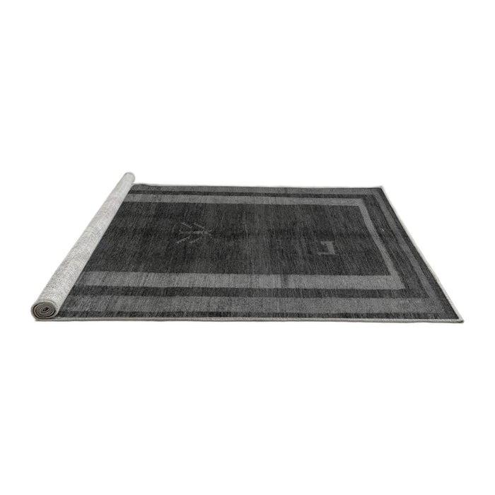 Sideview of Machine Washable Abstract Gray Modern Rug, wshabs5306gry