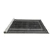 Sideview of Machine Washable Abstract Gray Modern Rug, wshabs5306gry