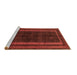 Sideview of Machine Washable Abstract Brown Modern Rug, wshabs5306brn