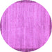 Round Machine Washable Abstract Purple Modern Area Rugs, wshabs5307pur