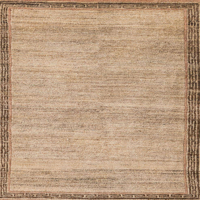 Square Machine Washable Abstract Yellow Rug, wshabs5307