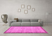 Machine Washable Abstract Pink Modern Rug in a Living Room, wshabs5307pnk