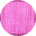 Round Abstract Pink Modern Rug, abs5307pnk