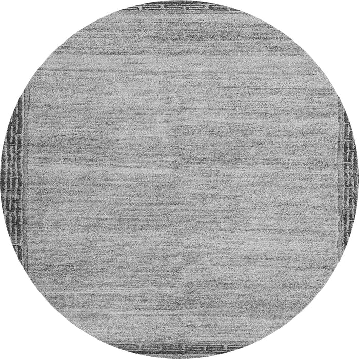 Round Abstract Gray Modern Rug, abs5307gry