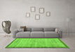 Machine Washable Abstract Green Modern Area Rugs in a Living Room,, wshabs5307grn