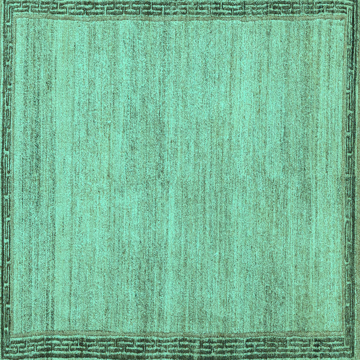 Square Abstract Turquoise Modern Rug, abs5307turq