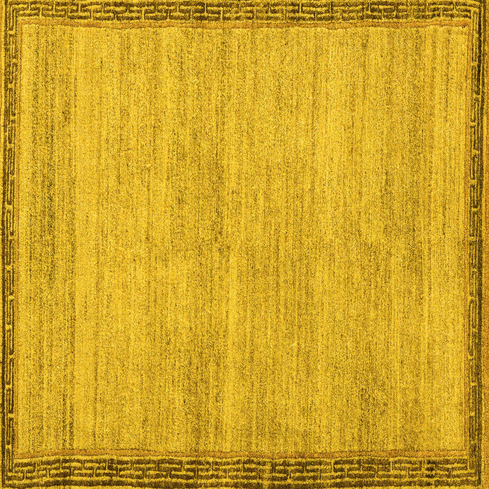 Square Abstract Yellow Modern Rug, abs5307yw