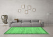 Machine Washable Abstract Emerald Green Modern Area Rugs in a Living Room,, wshabs5307emgrn