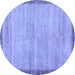 Round Abstract Blue Modern Rug, abs5307blu