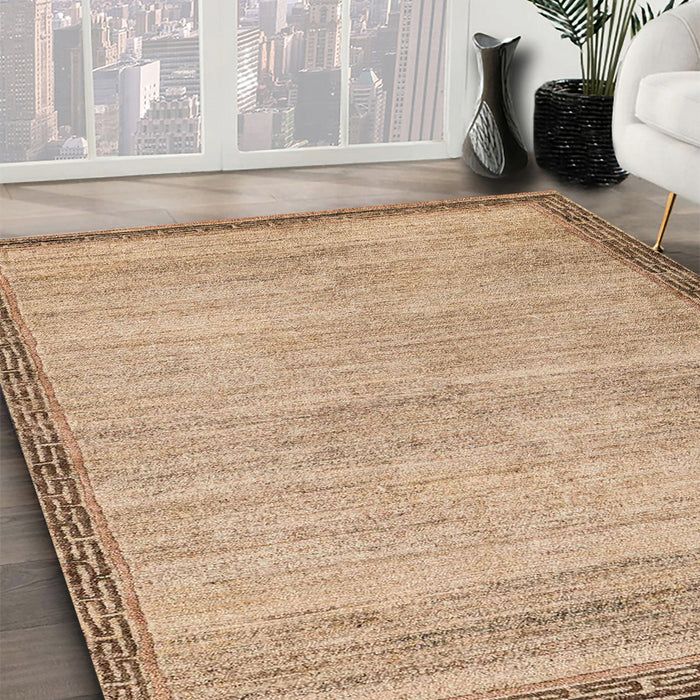 Machine Washable Abstract Yellow Rug in a Family Room, wshabs5307