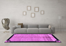 Machine Washable Oriental Purple Modern Area Rugs in a Living Room, wshabs5308pur