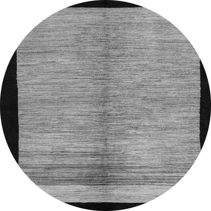 Round Machine Washable Oriental Gray Modern Rug, wshabs5308gry