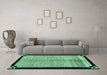 Machine Washable Oriental Turquoise Modern Area Rugs in a Living Room,, wshabs5308turq