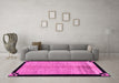 Machine Washable Oriental Pink Modern Rug in a Living Room, wshabs5308pnk