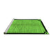 Sideview of Machine Washable Oriental Green Modern Area Rugs, wshabs5308grn