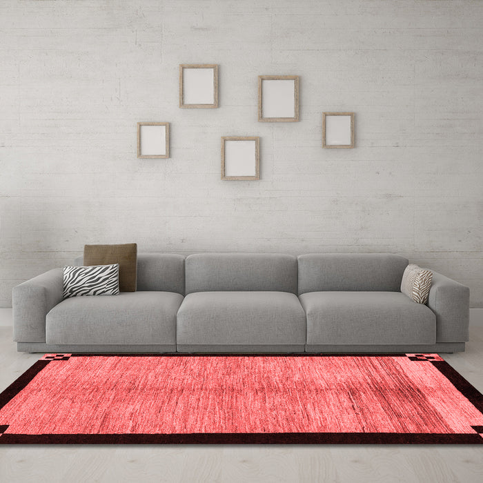 Modern Red Washable Rugs
