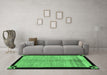 Machine Washable Oriental Emerald Green Modern Area Rugs in a Living Room,, wshabs5308emgrn