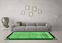 Machine Washable Oriental Emerald Green Modern Rug, wshabs5308emgrn