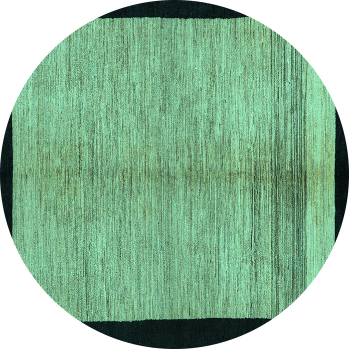 Round Oriental Turquoise Modern Rug, abs5308turq
