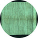 Round Oriental Turquoise Modern Rug, abs5308turq