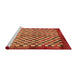 Sideview of Machine Washable Abstract Red Rug, wshabs5309