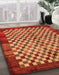 Machine Washable Abstract Red Rug in a Family Room, wshabs5309