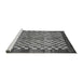 Sideview of Machine Washable Checkered Gray Modern Rug, wshabs5309gry