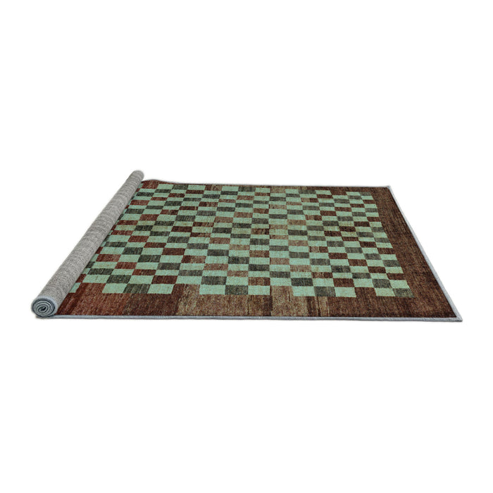 Sideview of Machine Washable Checkered Light Blue Modern Rug, wshabs5309lblu