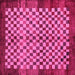 Square Machine Washable Checkered Pink Modern Rug, wshabs5309pnk