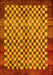 Machine Washable Checkered Yellow Modern Rug, wshabs5309yw