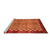 Sideview of Machine Washable Checkered Orange Modern Area Rugs, wshabs5309org