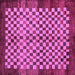 Square Machine Washable Checkered Purple Modern Area Rugs, wshabs5309pur
