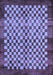 Machine Washable Checkered Blue Modern Rug, wshabs5309blu