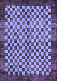 Checkered Blue Modern Rug, abs5309blu