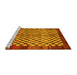 Sideview of Machine Washable Checkered Yellow Modern Rug, wshabs5309yw