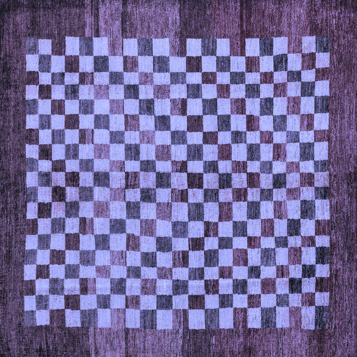 Square Checkered Blue Modern Rug, abs5309blu