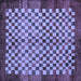 Square Machine Washable Checkered Blue Modern Rug, wshabs5309blu