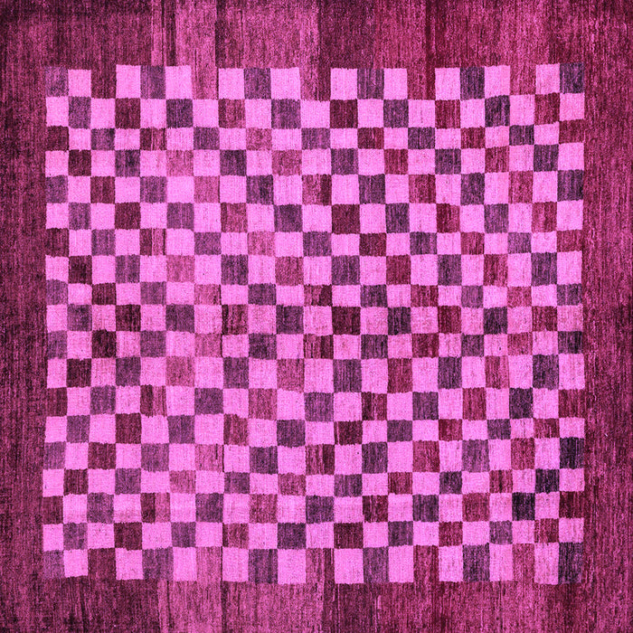 Square Checkered Purple Modern Rug, abs5309pur