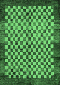 Checkered Emerald Green Modern Rug, abs5309emgrn