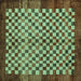 Square Machine Washable Checkered Turquoise Modern Area Rugs, wshabs5309turq