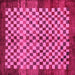 Square Checkered Pink Modern Rug, abs5309pnk