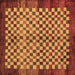 Square Machine Washable Checkered Brown Modern Rug, wshabs5309brn