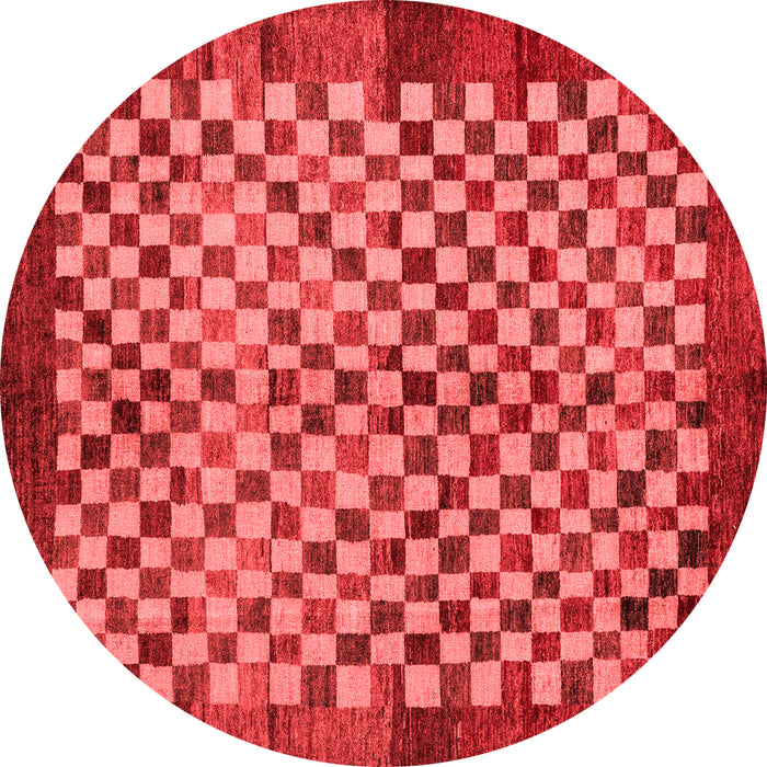 Machine Washable Checkered Red Modern Rug, wshabs5309red