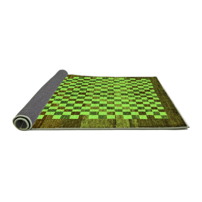 Sideview of Checkered Green Modern Rug, abs5309grn