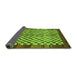 Sideview of Checkered Green Modern Rug, abs5309grn