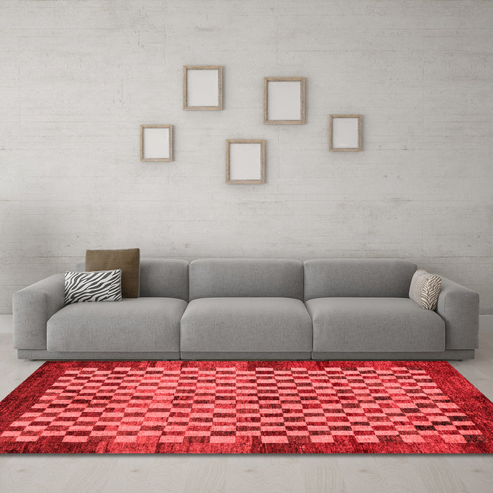 Modern Red Washable Rugs
