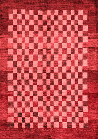 Checkered Red Modern Rug, abs5309red