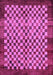 Machine Washable Checkered Purple Modern Area Rugs, wshabs5309pur