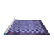 Sideview of Machine Washable Checkered Blue Modern Rug, wshabs5309blu