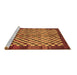 Sideview of Machine Washable Checkered Brown Modern Rug, wshabs5309brn